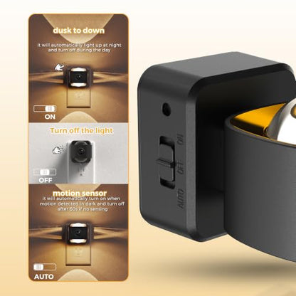 L LOHAS LED Night Light, Motion Sensor Night Lights Plug in Wall Projector - color: Black-Motion