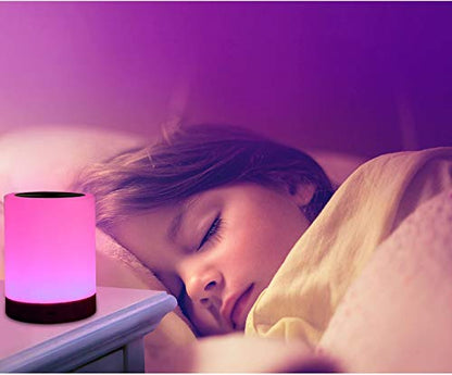 UNIFUN Bedside Touch Lamp Rechargeable Dimmable RGB LED Table Night Light - size: Regular Szie