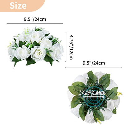 NUPTIO White Flower Centerpieces for Wedding Tables, Artificial Flower Ball - color: White, size: 2 Pcs