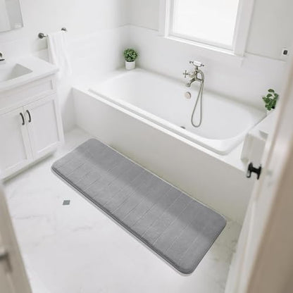 Yimobra 55"x24" Large Bathroom Rug Runner, Memory Foam Bath Mat, Super Soft - color: Grey, size: 55" X 24"