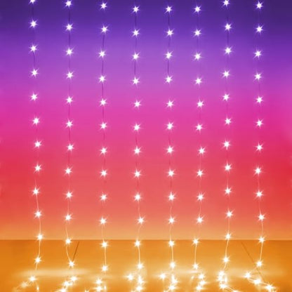 LED Curtain Lights 8ft x 6ft, 144 RGB Color Changing Fairy Lights - size: 144-LED RGB 8ft x 6ft
