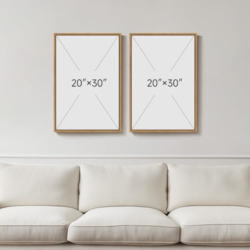 Framed Boho Abstract Neutral Canvas Wall Art for Living Room, 20x30 Inch - color: Green Yellow, size: 20" W x 30" H x 2Pcs