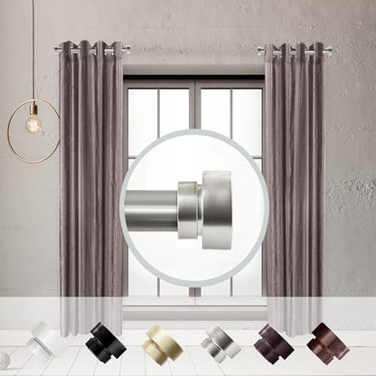 1 inch Side Curtain Rod 12-20 inch (Set of 2) - Satin Nickel - color: Satin Nickel