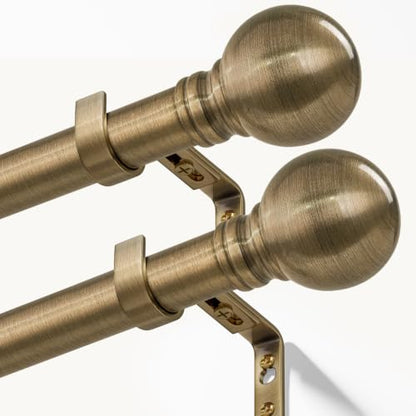 2 Pack Antique Bronze Curtain Rods 16-60 Inch Heavy Duty 1 Inch - color: Bronze, size: 16"-60"|2Pack