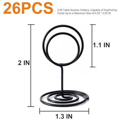 Table Number Holders, 26PCS Place Card Holder, Photo Holder (2" Black) - color: Black, size: Small