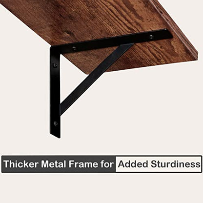 DINZI LVJ Long Wall Shelves, 39.4 Inch Wall Mounted Shelves with Brackets - color: Rustic Brown, size: 39.4 Inch