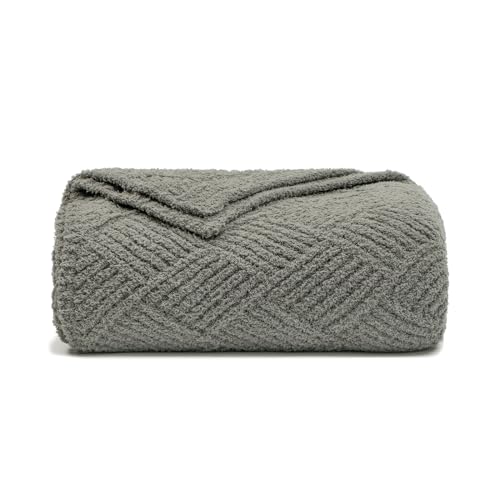 Premium Minky Throw Blanket, Soft Plush Lightweight Cozy Touch - color: Argyle Knit Grey, size: Kids(40″x50″)