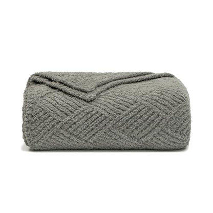 Premium Minky Throw Blanket, Soft Plush Lightweight Cozy Touch - color: Argyle Knit Grey, size: Kids(40″x50″)