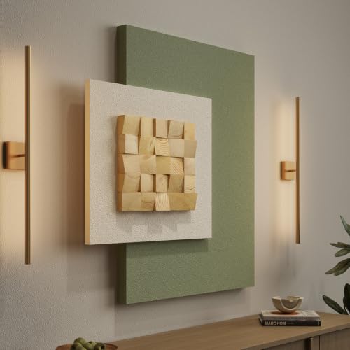 Large 3D Sage Green Abstract Wall Art for Living Room, Modern Wood Artwork - color: Sage Green, size: 36"L x 30"W