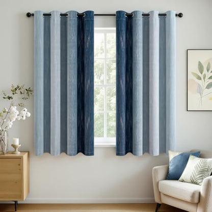 MIULEE Dark Blue and Light Blue Ombre Blackout Curtains 52Wx54L Set of 2 - color: Dark Blue and Light Blue, size: 52"W x 54"L (Pack of 2)