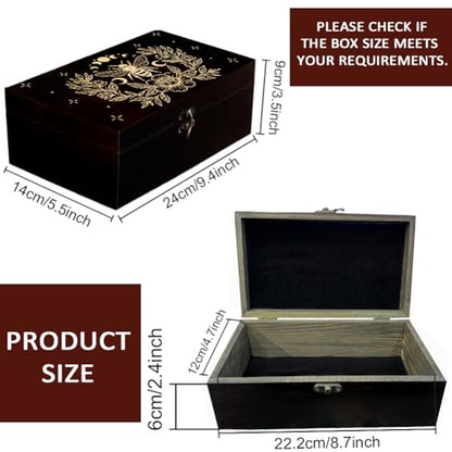 arricraft Bee Flower Moon Phase Wooden Memorial Storage Box with Hinged Lid