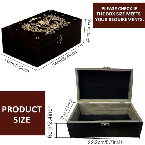 arricraft Bee Flower Moon Phase Wooden Memorial Storage Box with Hinged Lid