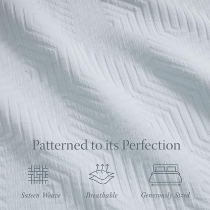 Threadmill Luxury Cotton Blankets for Queen Size Bed | All-Season 100% Cotton Queen Size Blanket | Aster Jacquard Cozy Lightweight, Soft Breathable Coverlet fits Full Size Bed, 90x92 | Light Blue - color: Aster Light Blue, size: Queen / Full