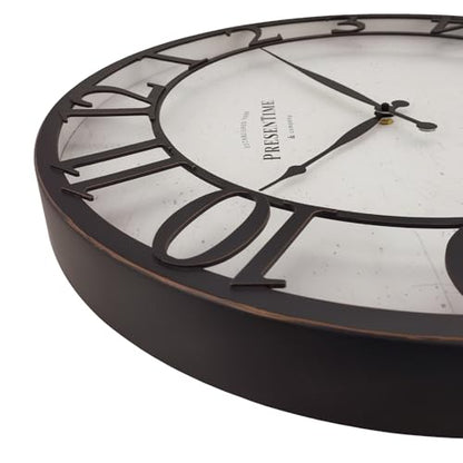 Presentime 21" Farmhouse Series Wall Clock - color: Oil Rubbed Bronze / Antique White, size: 21 inch