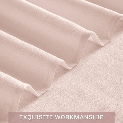 Melodieux Light Pink Semi Sheer Curtain Valance for Kitchen Cafe Small Windows Linen Rustic Rod Pocket Valance, 52 by 18 Inch, 1 Panel - color: Light Pink, size: 52"W x 18"L (Pack of 1)