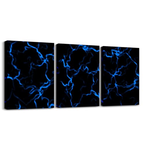 Feelyou Strip Lines Wall Art 12" x 16" x 3 - color: Blue