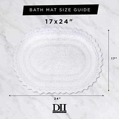 DII Crochet Collection Reversible Bath Mat, Small Oval, 17x24, Mauve - color: Mauve, size: 1'5" x 2' (Oval)