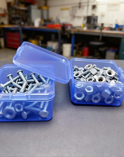 LJY 60 Blue Square Plastic Boxes, 2.5 x 2.5 x 1.4 in for Buttons - color: Blue, size: Single Size (2.5 x 2.5 x 1.4 inch)