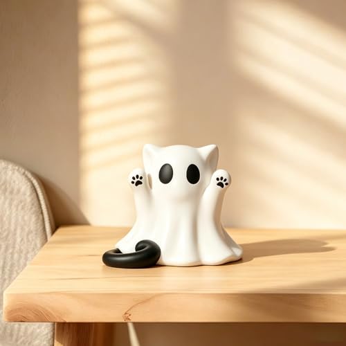 1 Pcs Halloween Ghost Figurine Spooky Unique Cat Mini Figurines - color: Styl 1