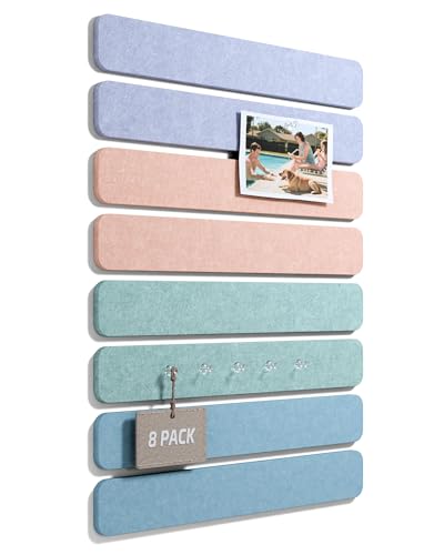 Fluxynara 13" x 2" Felt Wall Panels, Coastal Haze - color: Coastal Haze, size: 8-pack