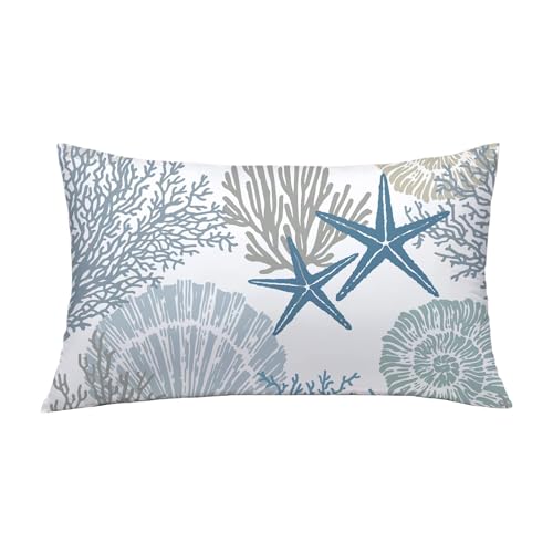 Tritard Coastal Lumbar Pillow Covers Set of 2, 12x20, Blue - size: 20" x 12" (Pack of 2)