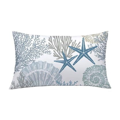 Tritard Coastal Lumbar Pillow Covers Set of 2, 12x20, Blue - size: 20" x 12" (Pack of 2)