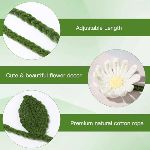2 Pack Boho Handmade Flower Curtain Tiebacks & Holdbacks, Daisy - color: Daisy Flowers