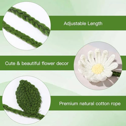 2 Pack Boho Handmade Flower Curtain Tiebacks & Holdbacks, Daisy - color: Daisy Flowers
