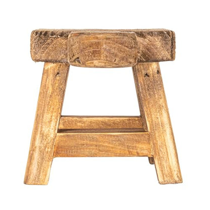 Creative Co-Op Small Wood Pedestal with Handle,Square (Pack of 12) - color: Natural, size: Square (Pack of 12), style: Rectangle