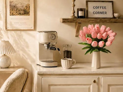 Mandy's 20 Stems Light Pink Artificial Tulip Flowers for Home Centerpieces - color: Light Pink 20pcs