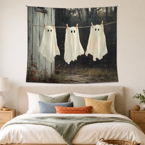 AHNWICNR Ghost Halloween Tapestry, Dark Spooky Ghost Wall Hanging Decor - color: Ghost Halloween