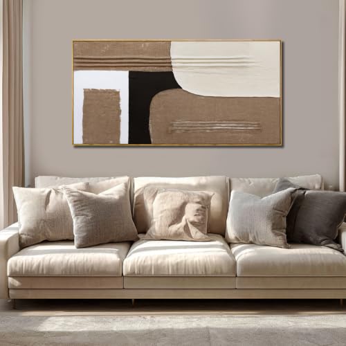 Large Wall Art Black White Brown Wall Decor Texture For Living Room 29x58in - color: Black and White and Brown, size: 58"L x 29"W