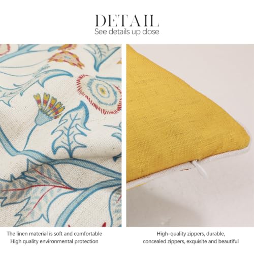 patdrea French Linen Throw Pillow Cover,18"x18",Set of 2-Magnolia A - color: Magnolia a, size: 18" x 18" (Pack of 2)