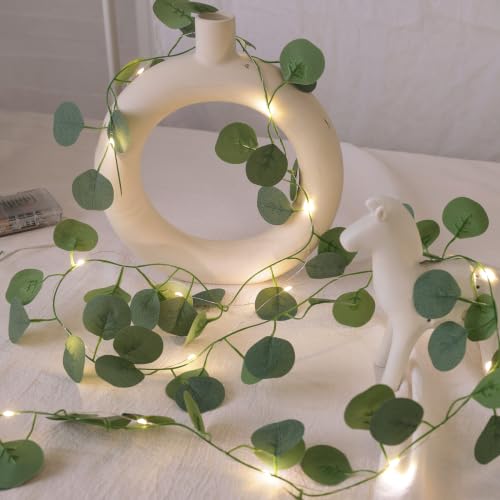 Vine Fairy Lights, 6.5FT 40 LEDs Eucalyptus String Lights, 2 Pack - color: Eucalyptus, size: 6.5 ft-20 LED-2 pack