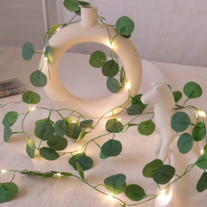 Vine Fairy Lights, 6.5FT 40 LEDs Eucalyptus String Lights, 2 Pack - color: Eucalyptus, size: 6.5 ft-20 LED-2 pack