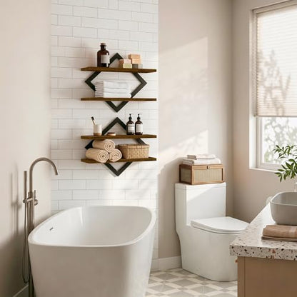 2 Pack Floating Wall Shelves for Indoor Plants, 2-Tier Wall Plant Holder - size: 2-Pack