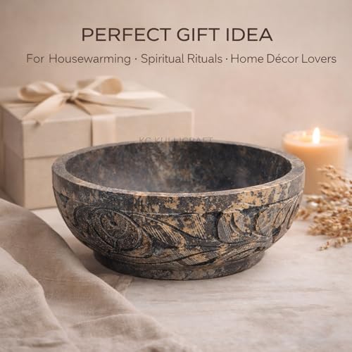 Marble Soapstone Smudge Pot Stone Bowl, 5 Inch