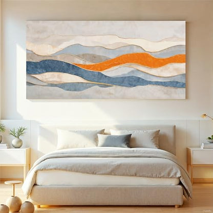 Large Blue And White Abstract Wall Art For Living Room Prints 29"×58" - color: LAI-11E, size: 58"L x 29"W