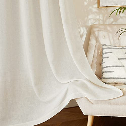NICETOWN Natural Linen Curtains 70 Inches Length, 2 Panels, W37 x L70 - color: Linen, size: 37"W x 70"L (Pack of 2)