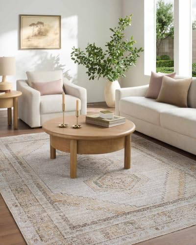 Hauteloom Yiwep Living Room, Bedroom Area Rug - Bohemian Transitional - Medium Brown, Olive, Ivory - 5' x 7'5" - color: Medium Brown, Olive, Ivory / Elinor, size: 4'11" x 7'5" (Rectangular)