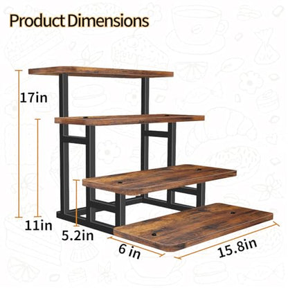 Lily Cupcake Stand for 50 Cupcakes, 2 PACK Wooden Dessert Table Display Set for Wedding Cupcake Tower, Stepped Tiered Tray Stand 4 Tier Risers Display Stands Serving Trays for Party Market Display - size: 4 Tier - 2 Pack
