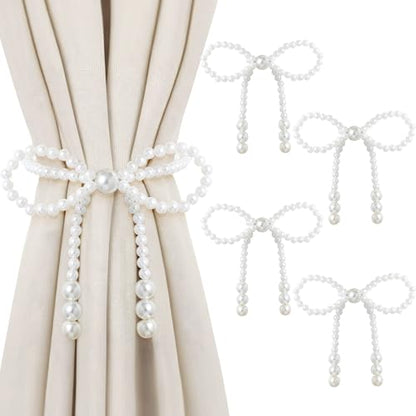 Lewtemi 4 Pcs Magnetic Curtain Tiebacks Decorative, Bowknot - style: Bowknot
