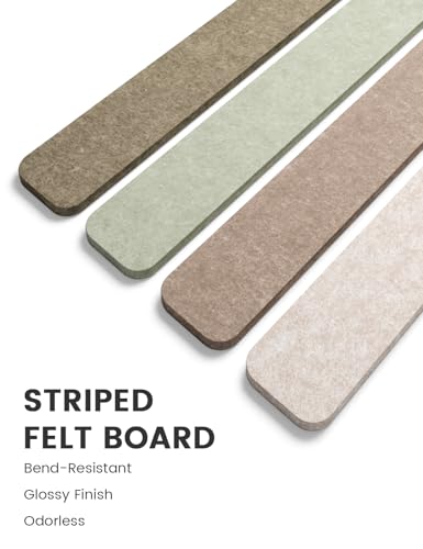 Fluxynara 13" x 2" Felt Wall Panels, Linen Dusk - color: Linen Dusk, size: 5-pack