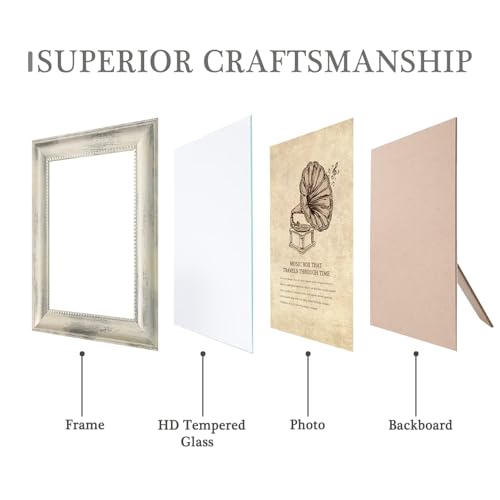 4x6 Picture Frames Set of 4- Rustic Retro Photo Frame with Real Glass Wall Mount and Tabletop Display Family Friends Wedding Gift - color: ps-Mix Color-4pcs, size: 4x6in