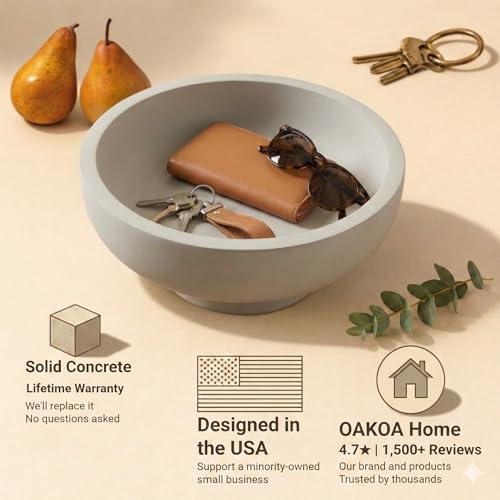 OAKOA Modern Fruit Bowl for Kitchen Counter - Key Bowl for Entryway Table - color: Gray
