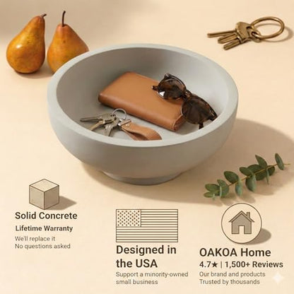 OAKOA Modern Fruit Bowl for Kitchen Counter - Key Bowl for Entryway Table - color: Gray