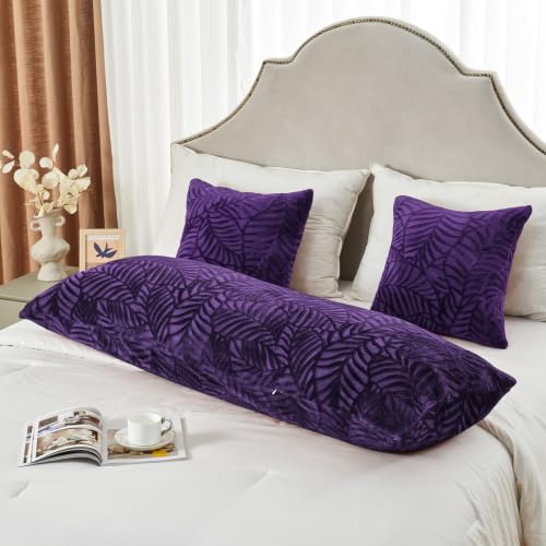 SOCHOW Body Pillow Cover 21x54 Inches with Zipper, 1 Pack, Aubergine - color: Aubergine, size: 54" x 21" (Pack of 1)