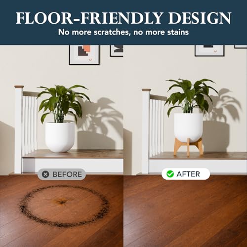 KUTE NEST 8.8" H x 14" W Acacia Solid Wood Plant Stand - Golden Teak - color: Golden Teak, size: Low - Small - 8.8"H x 14"W