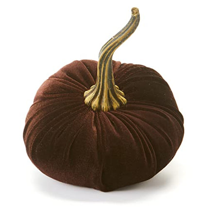 Your Heart's Content Brown 6.25 inch Velvet Pumpkin (Brown) - color: Brown