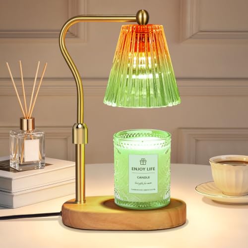 seenlast Red Green Candle Warmer Lamp with Timer Dimmer Adjustable Height,Mothers Day Gifts,Electric Wax Warmer Vintage Home Decor for Scented Jar Candles,Birthday Gifts for Women - color: Red Green